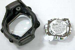 デジタル腕時計の電池交換修理ムーブメントの注意