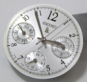 セイコー腕時計(SEIKO)ルキア/5Y89-0B20白多軸文字盤拡大